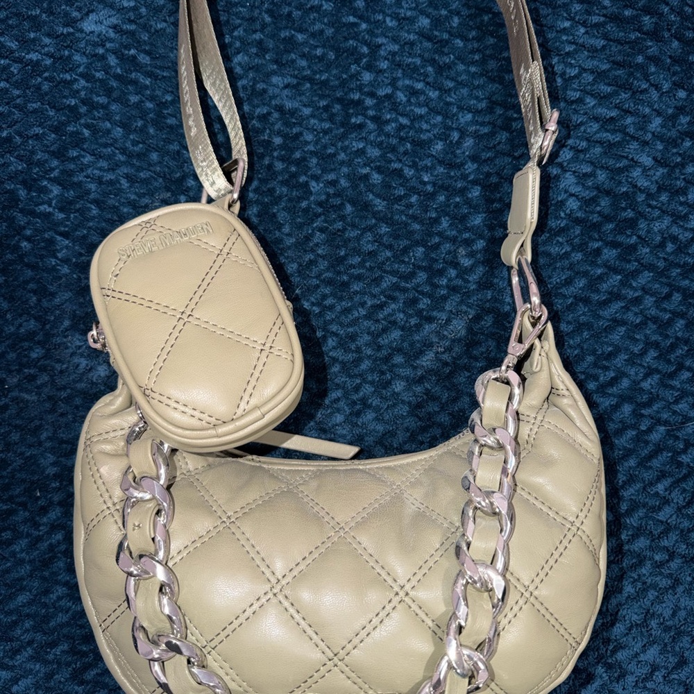 Steve Madden Shoulder Bag with Mini Pouch - Olive Green - Picture 1 of 3